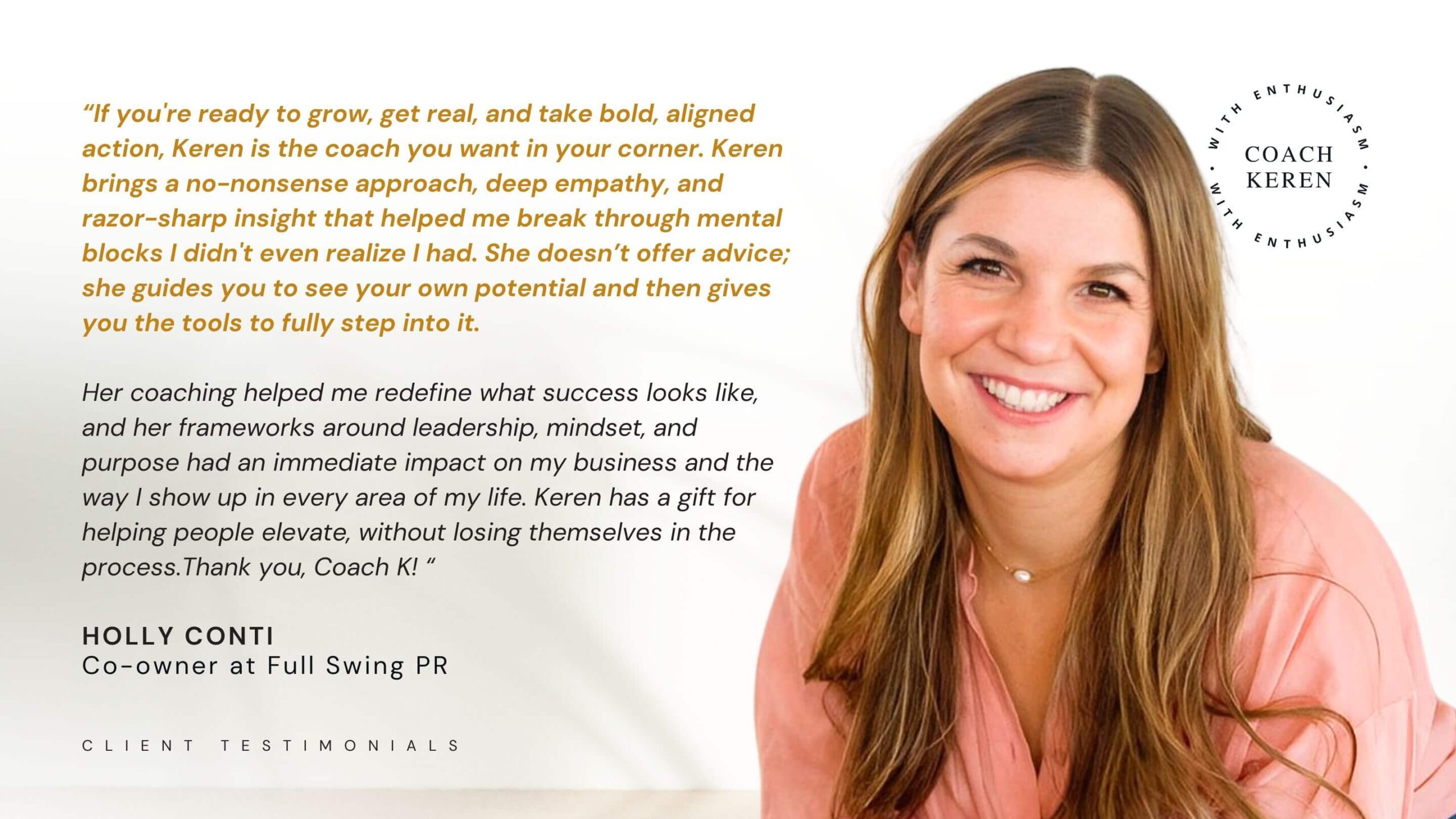 Holly Conti testimonial