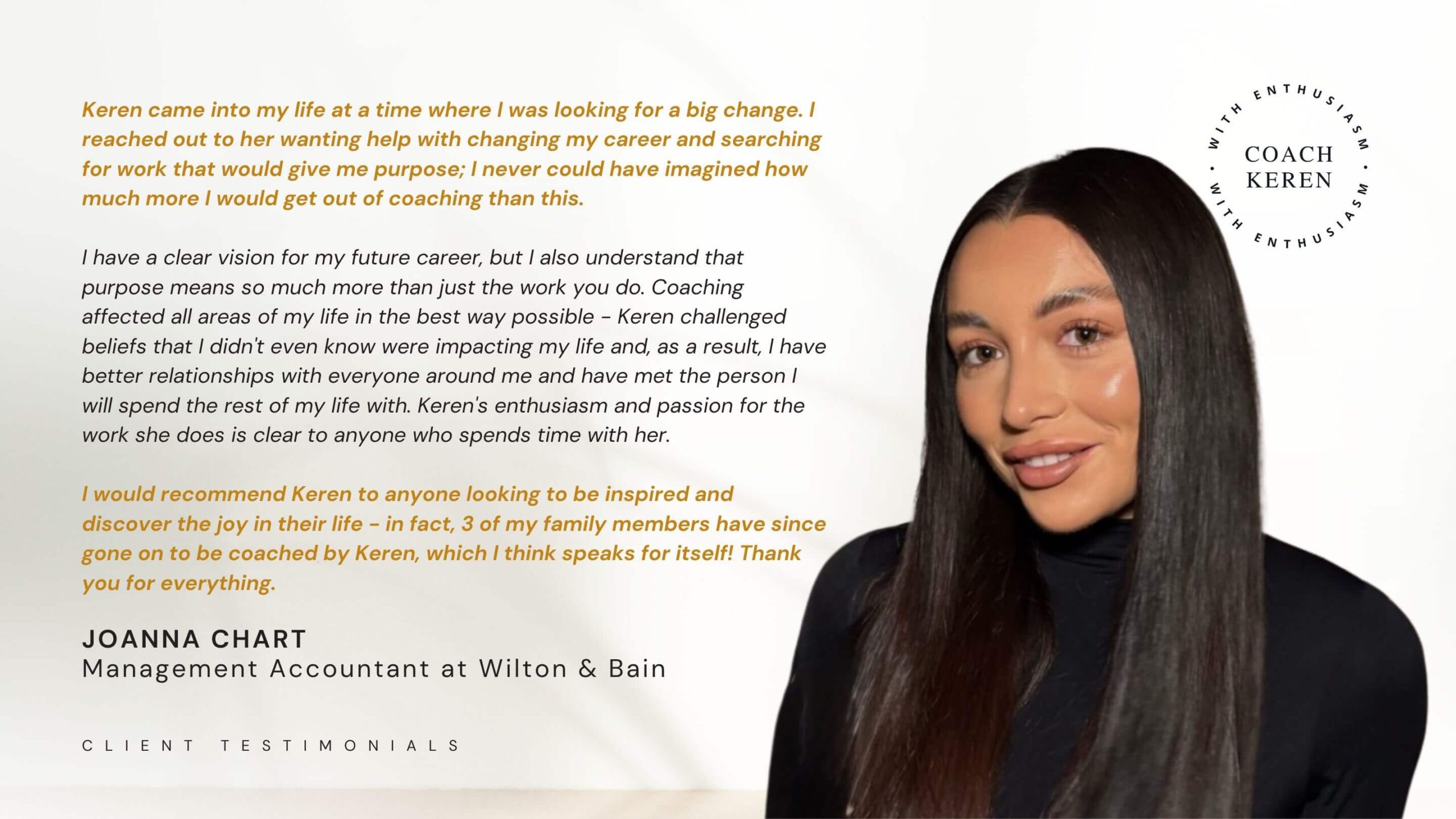 Joanna Chart testimonial