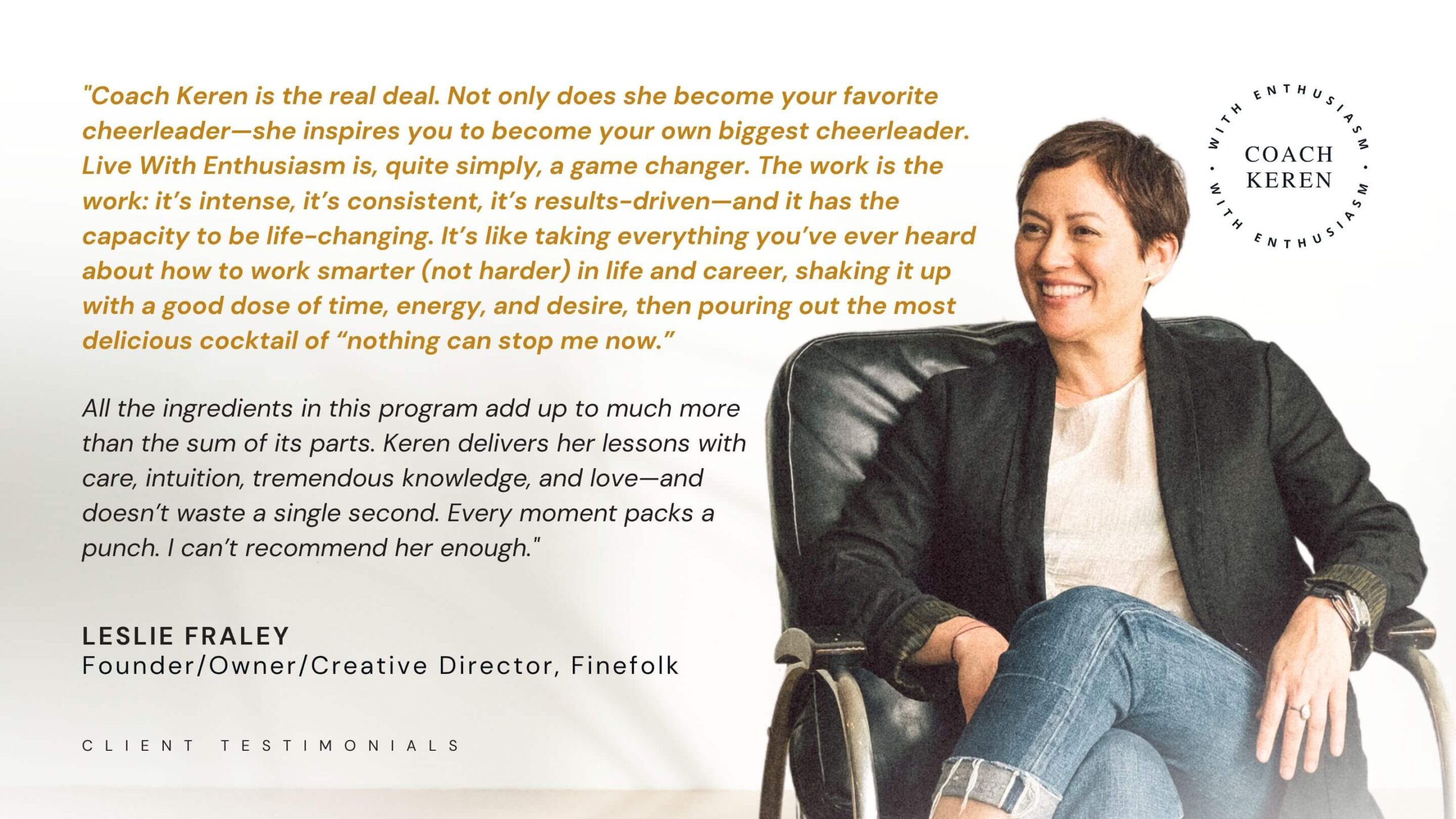 Leslie Fraley testimonial