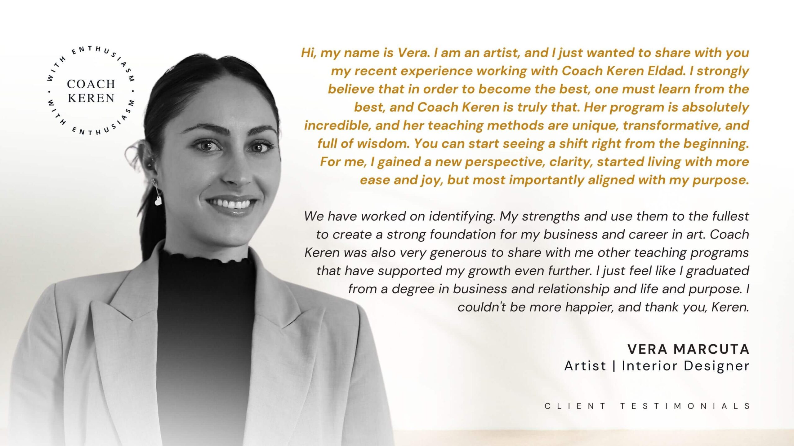 Vera Marcuta testimonial